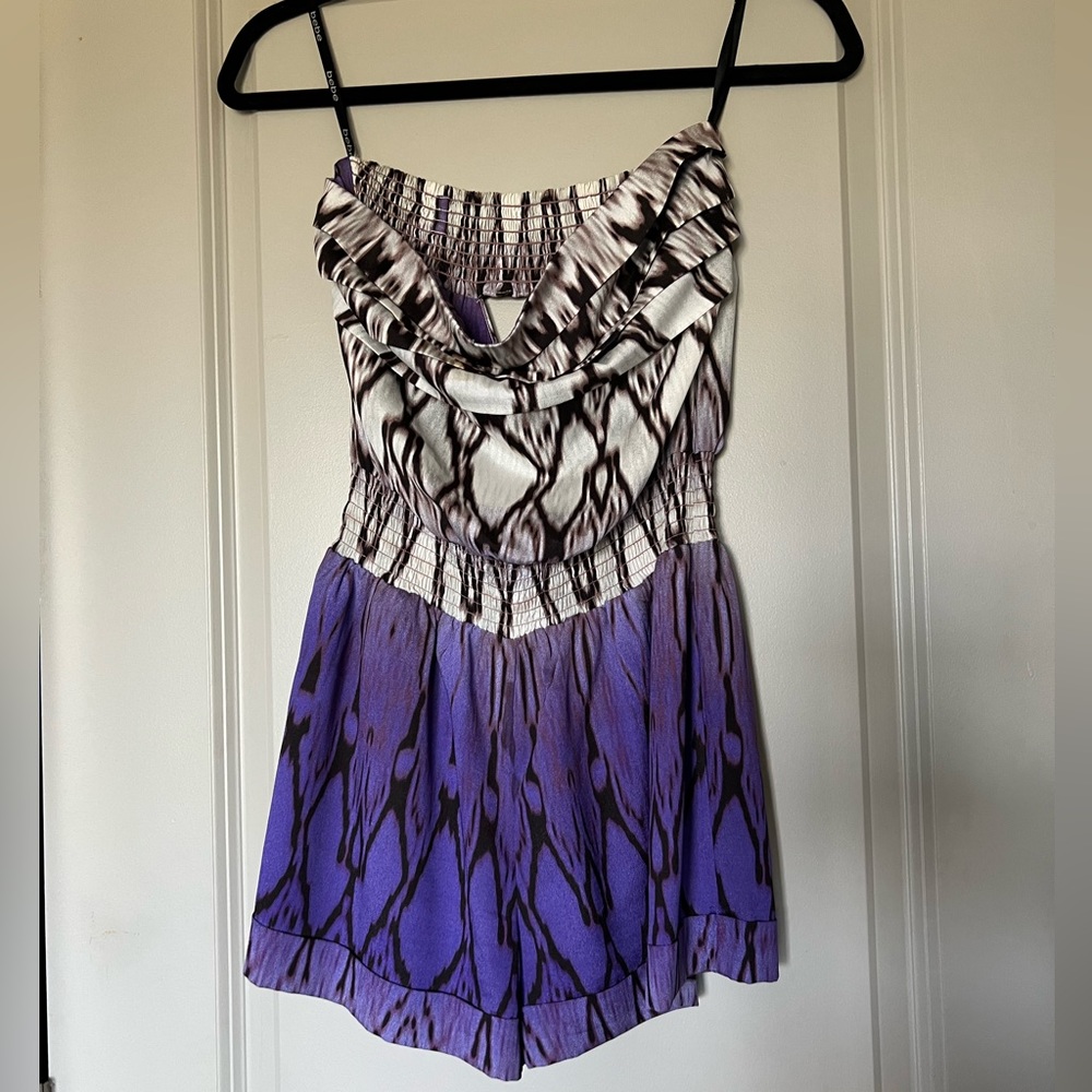 Bebe strapless one piece short romper. Size small.
